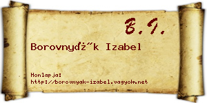 Borovnyák Izabel névjegykártya